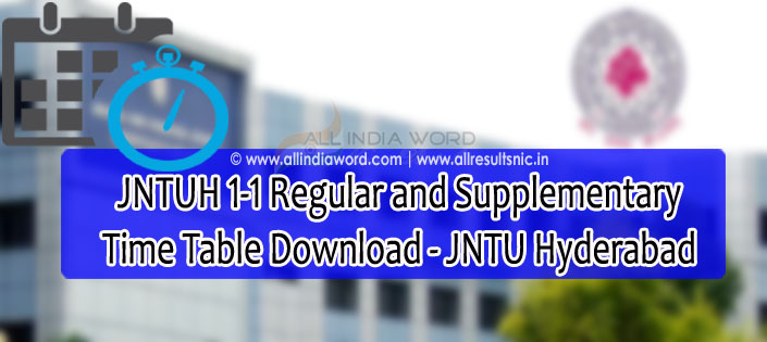 JNTUH 1st Year 1st Semester Time Table 2017