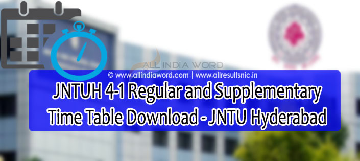 JNTUH 4th Year 1st Semester Time Table 2017