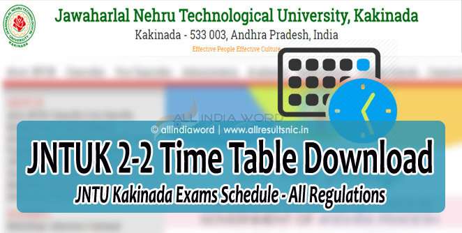 JNTUK 2 2 Time Table Archives All JNTU Results