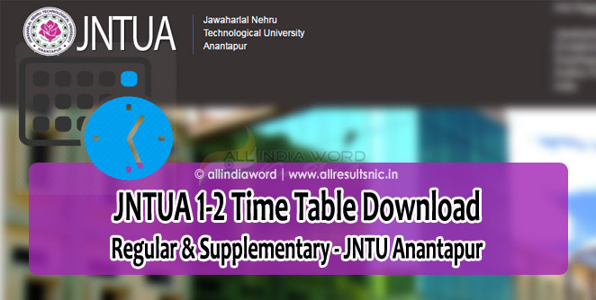 JNTUA 1 2 Time Table 2024 Download JNTU Anantapur 1st Year 2nd