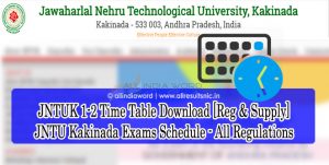 JNTUK 1-2 Time Table 2021 Download - JNTU Kakinada Exams Schedule