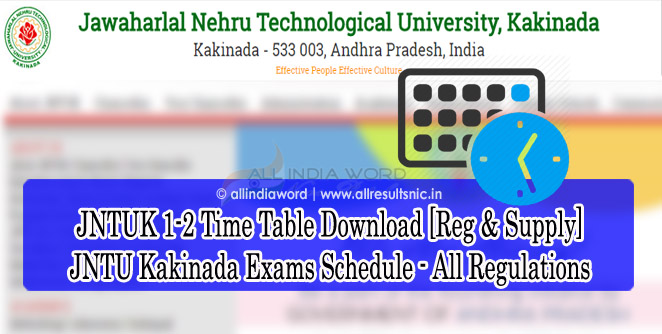 JNTUK 1 2 R20 R19 R16 Time Table 2024 Download For B.Tech B